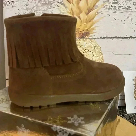 XEYES LITTLE GIRLS COGNAC FRINGE BOOTS NIB SIZE 6 - Picture 7 of 12